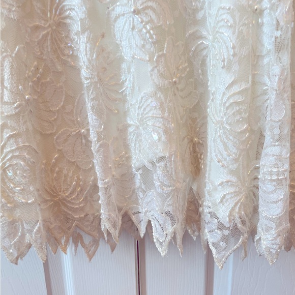 WEDDING DRESS 2 PIECES DROP SHOULDER DROP WAIST BEADED BY CREATIVE CREATIONS XXL - Picture 11 of 15